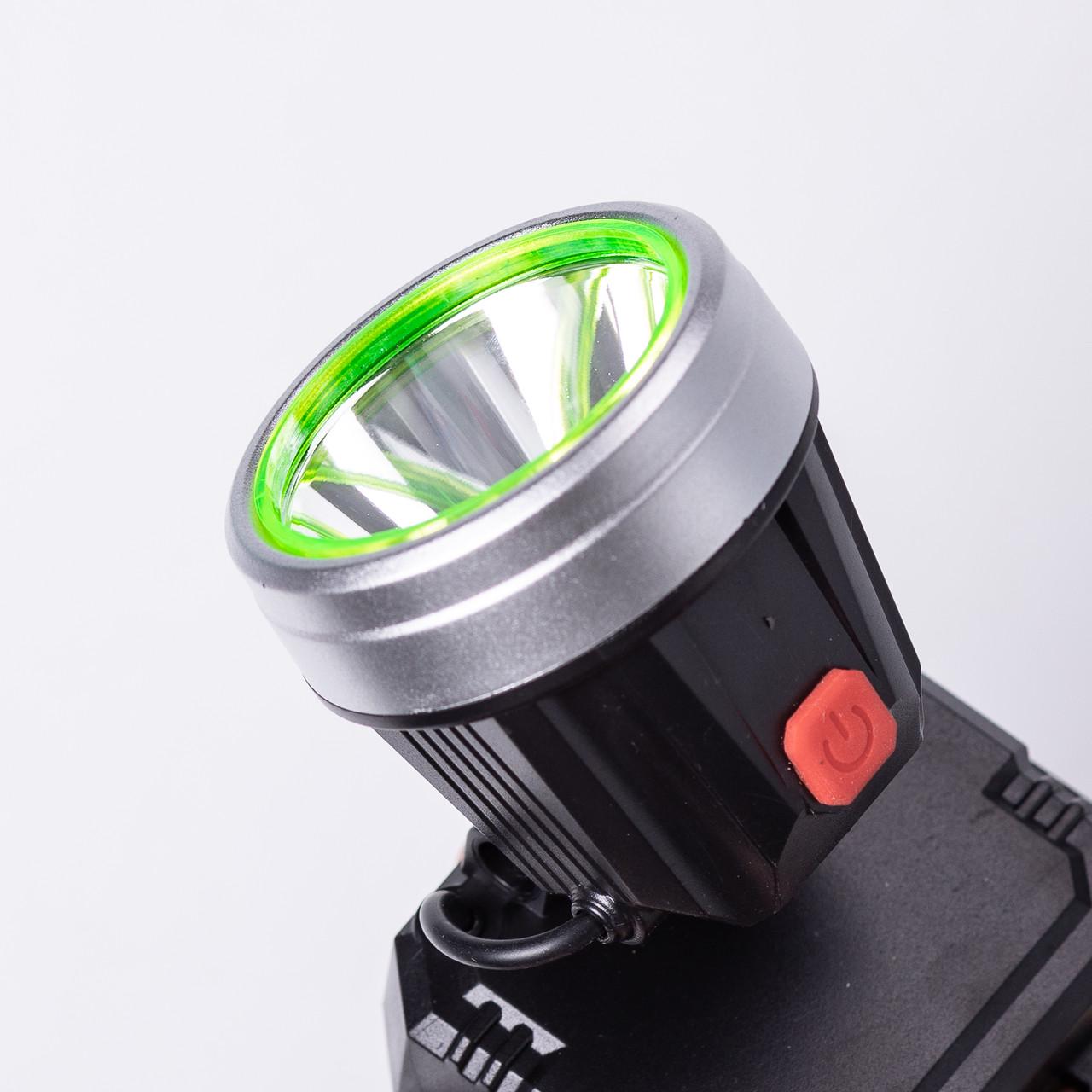 Налобний ліхтар акумуляторний 5 В 3 режими роботи LED 8х8х5,5 см (7194) - фото 3