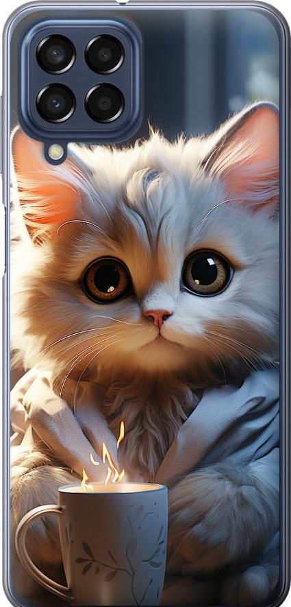 Чохол на Samsung Galaxy M33 M336B Білий кіт (5646u-2633-42517)