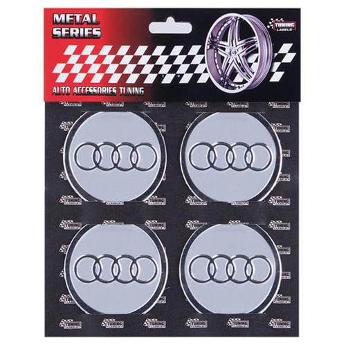 Наклейка на колпаки AUDI 60 мм 4 шт. Серый (00000060357)