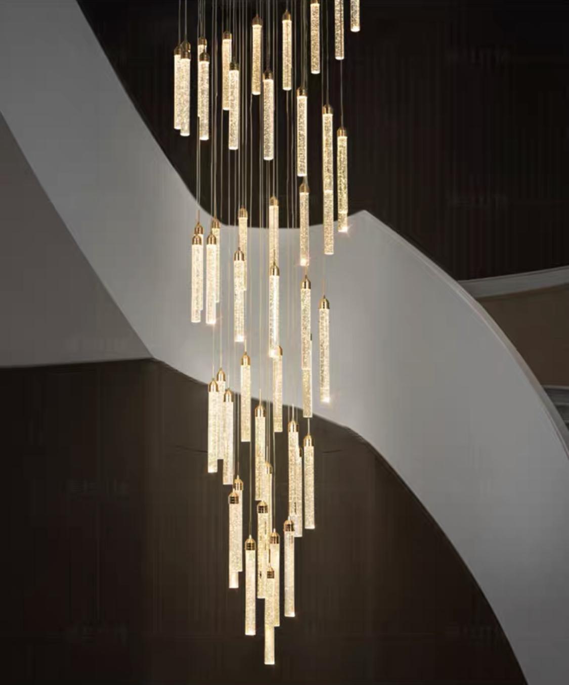 Люстра тросовая Tube Led Long Lamp 055022/48 gold