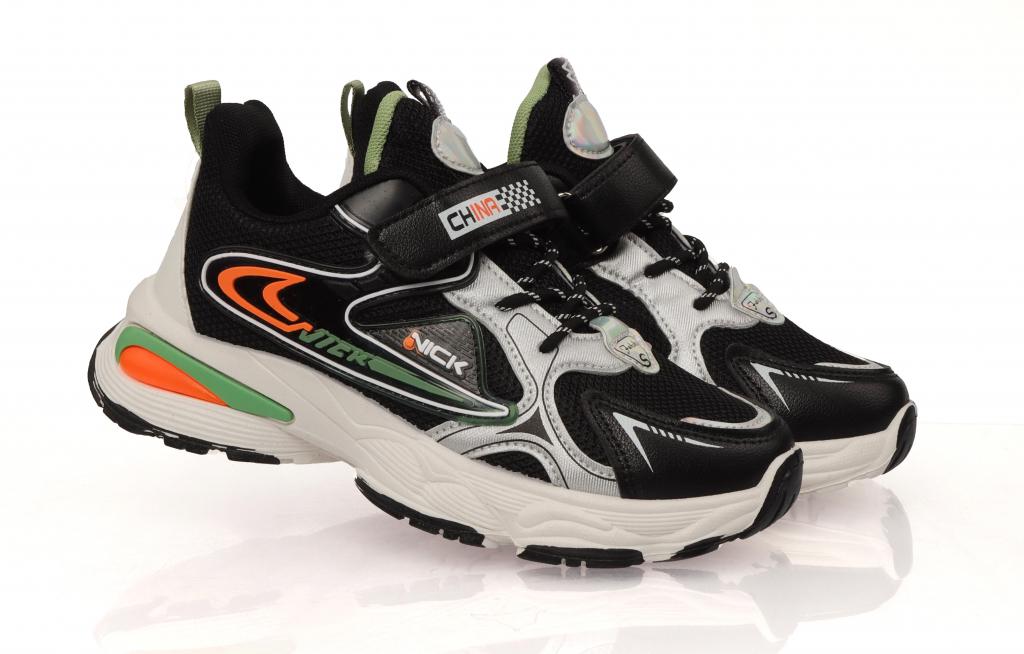 Кроссовки для мальчиков в сетку р. 35 Черно-серый (530)