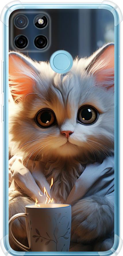 Чехол на Realme C25Y White cat (5646sp-2553-42517)