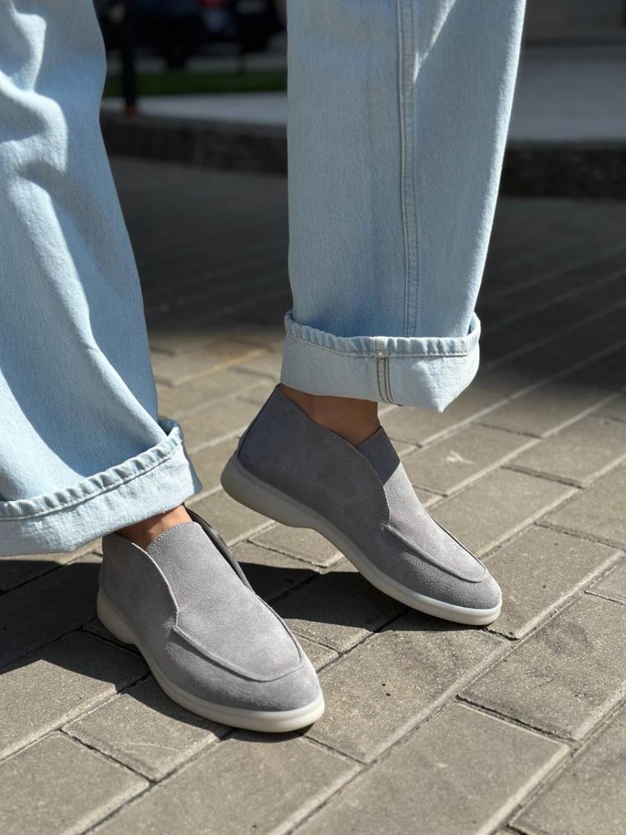 Лоферы женские замшевые р. 36 Серый (6605/36)