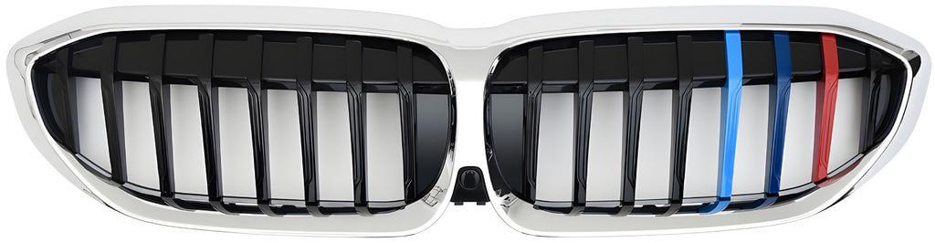 Ноздри 1 Bar 2018-2022 M-Color GBT для BMW 3 серия G20/21 2018- гг. пластик Черный/Хром окантовкой (146513)