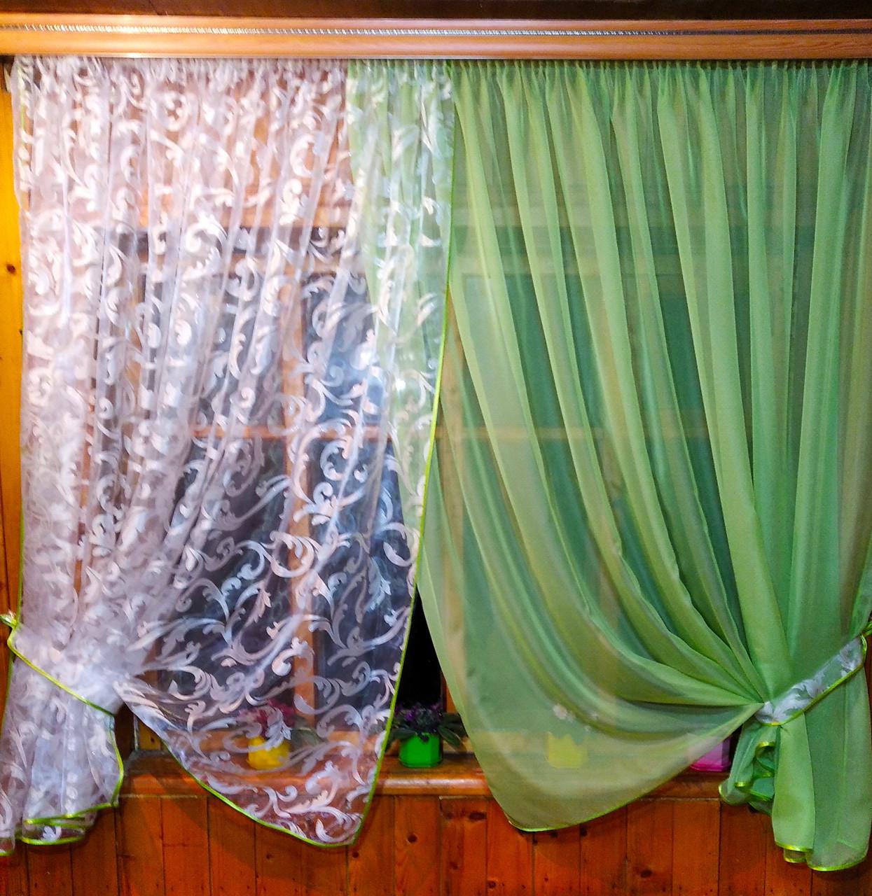 Шторы Вероника вензель Салатовый (1167704906)