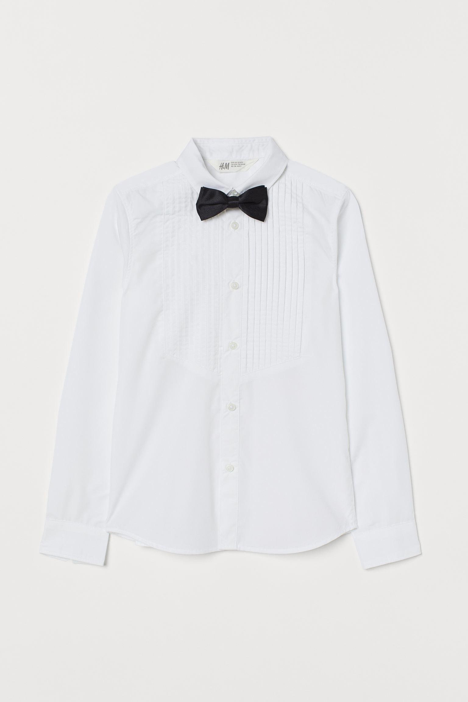 Сорочка H&M з метеликом 152 см Білий (711801128)