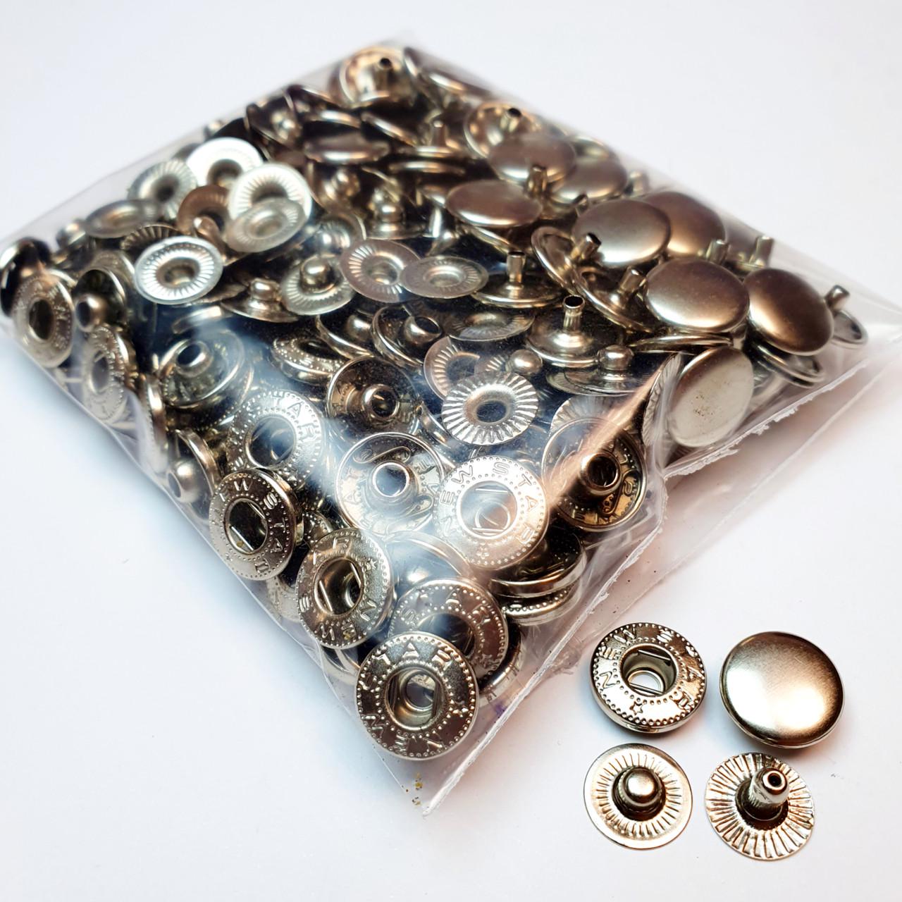 Кнопка металева Strong Alfa 12,5 мм 50 шт. Сріблястий нікель