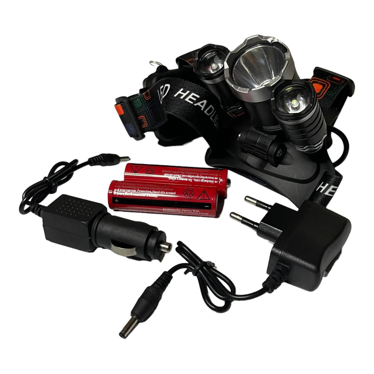Ліхтар налобний акумуляторний Bailong BL-RJ-3000-T6 4 режими Чорний