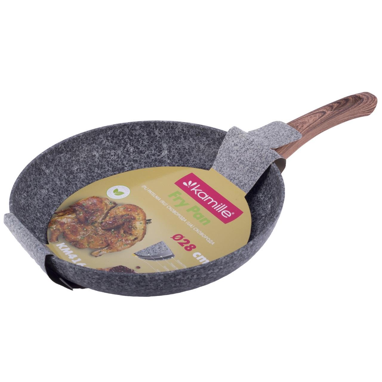 Сковорода Kamille KM-4163 алюминиевая с антипригарным покрытием PTFE 28 см (1714623770)