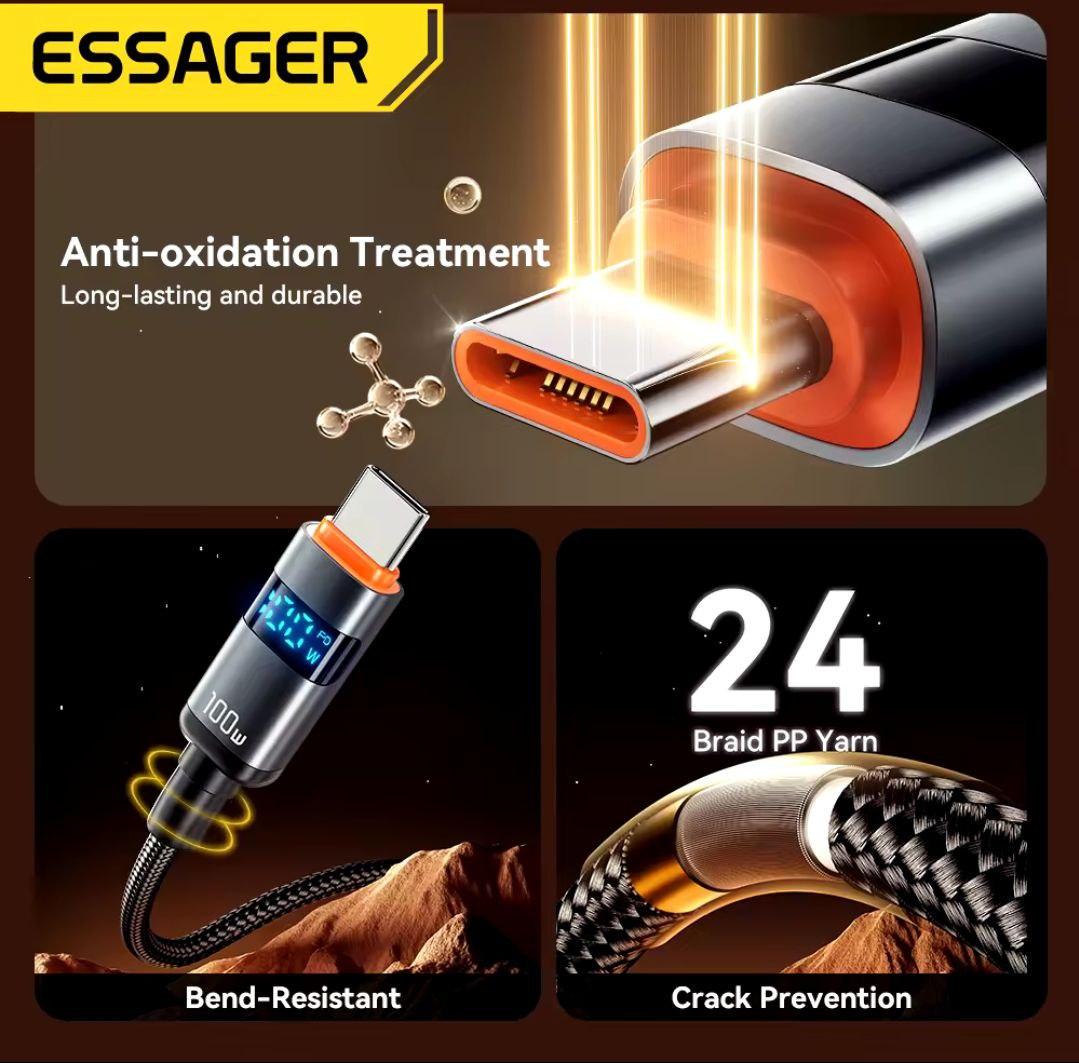 Кабель Essager Type-C PD 100w Fast Charge з дисплеєм 1 м (25397445) - фото 3 Кабель Essager Type-C PD 100w Fast Charge з дисплеєм 1 м (25397445) - фото 3