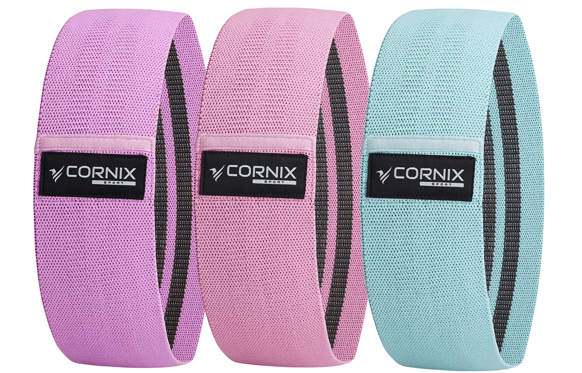 Резинки для фитнеса и спорта из ткани Cornix XR-0048 Hip Band набор 3 шт. (3839)