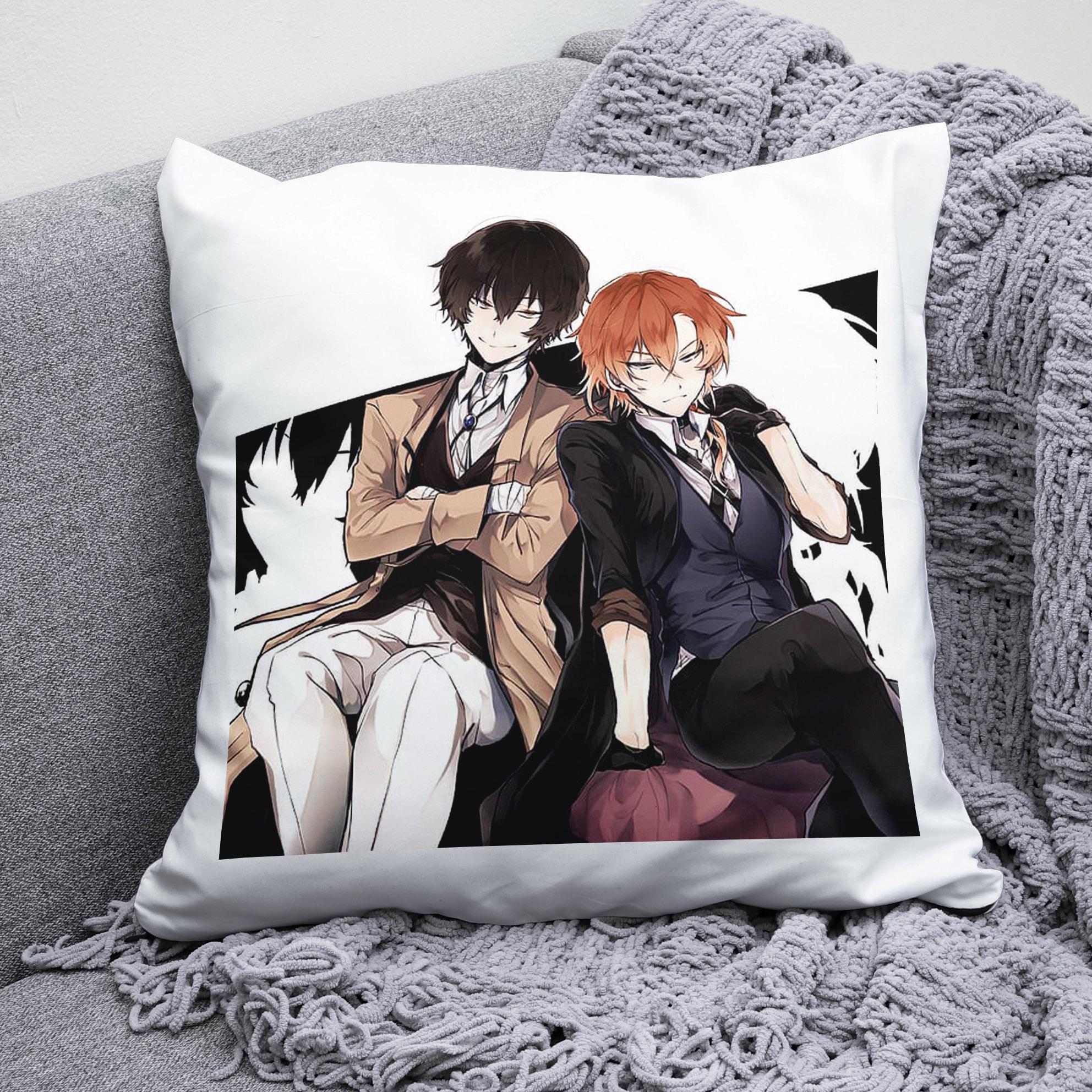 Плюшевая подушка квадрат с принтом Bungo Stray Dogs "3