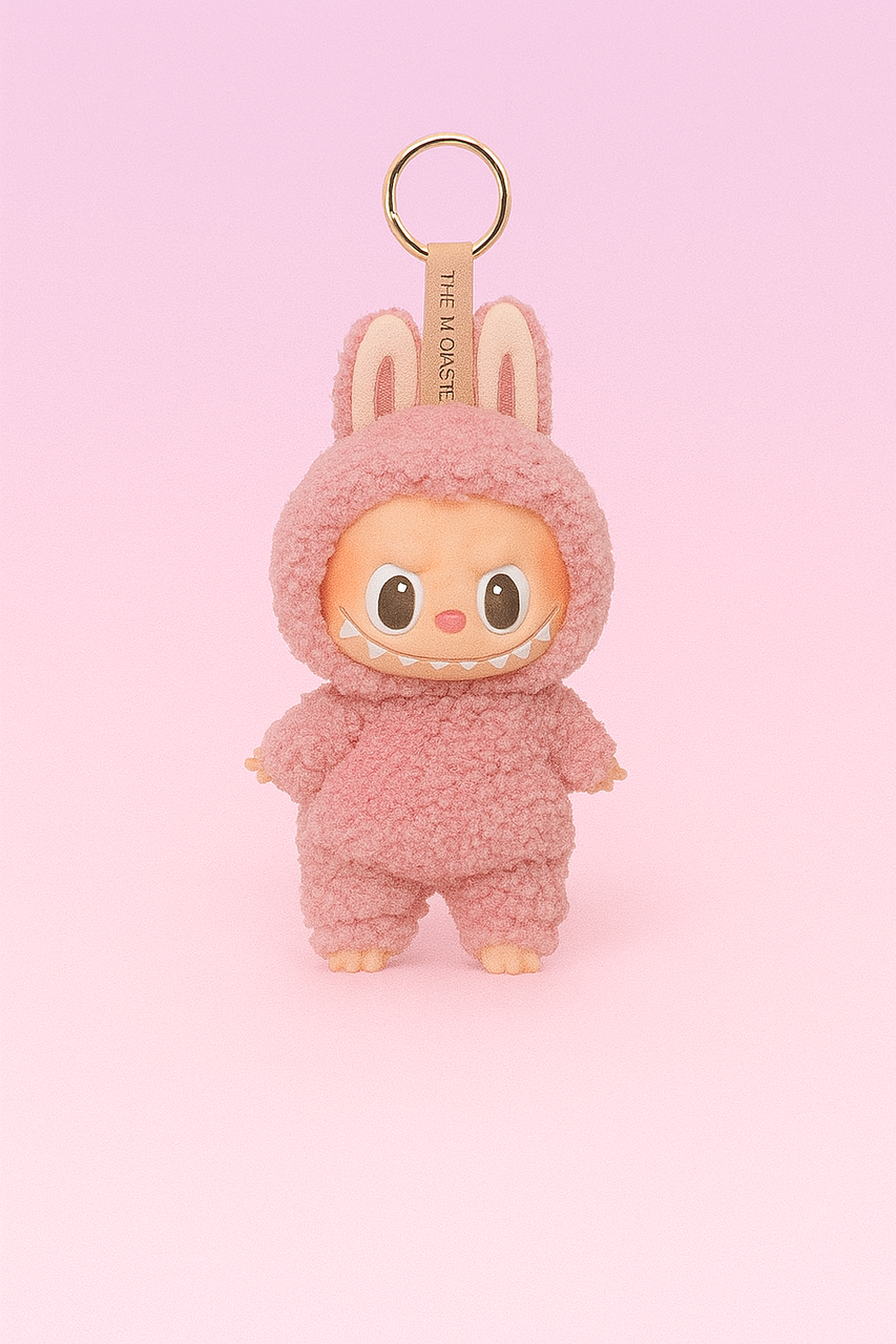 Мягкая игрушка Лабубу в костюме зайчика Розовый (27829539)