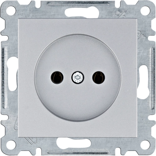 Розетка Hager Lumina без заземлення Срібний (WL1012)