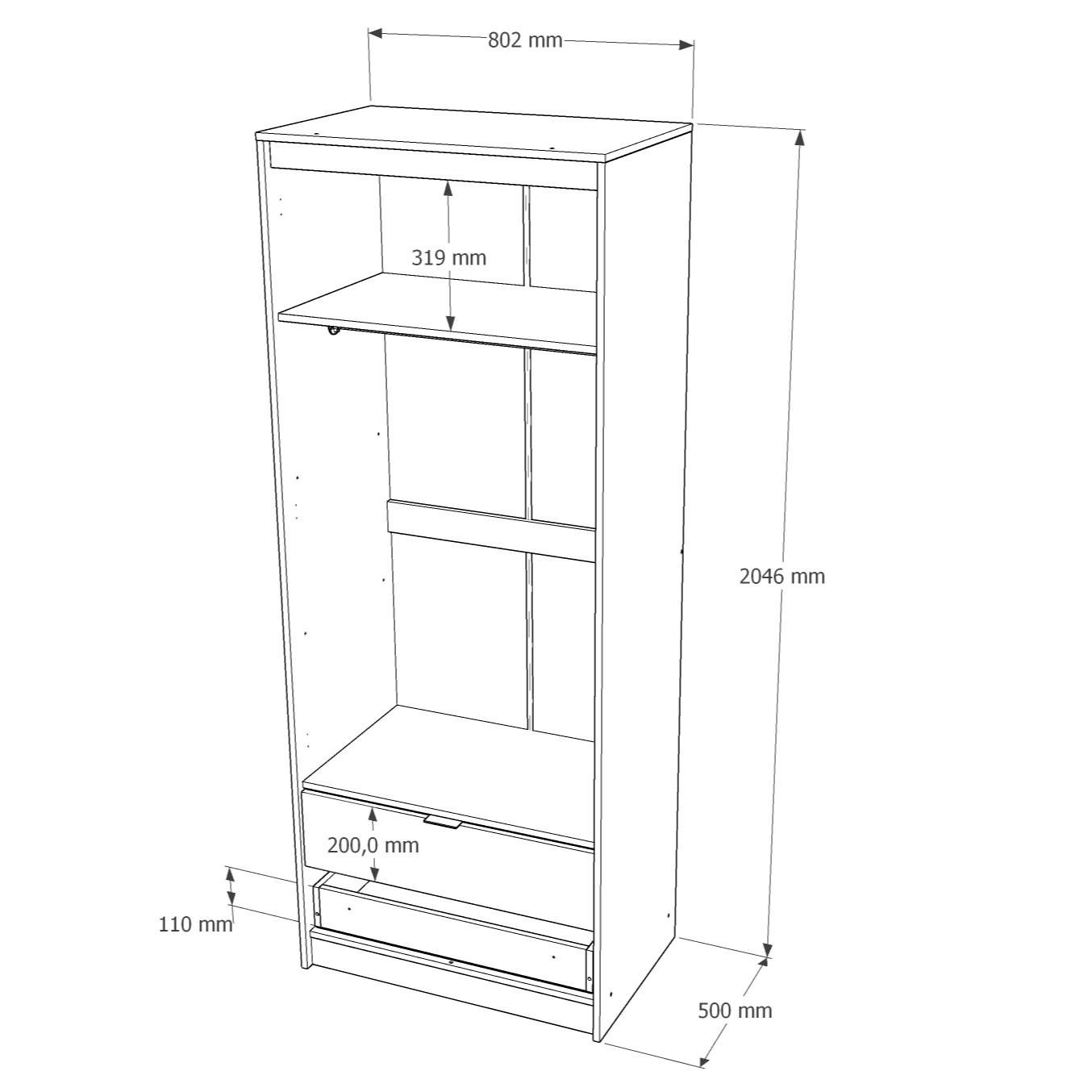 Шкаф Everest Сити 800 802х500х2046 мм Сонома/Белый (11429) - фото 5 Шкаф Everest Сити 800 802х500х2046 мм Сонома/Белый (11429) - фото 5