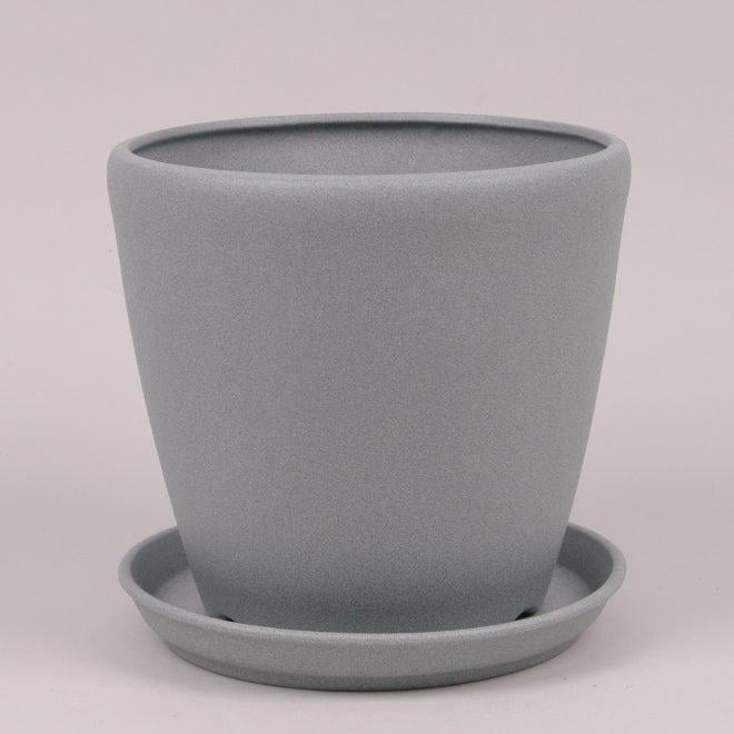 Горщик керамічний Flora Грація крихта 4,5 л Металік (10262)