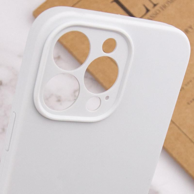 Протиударний чохол Silicone Case Full Camera Protective (AA) NL для Apple iPhone 15 Pro Max (6.7") Білий / White - фото 6