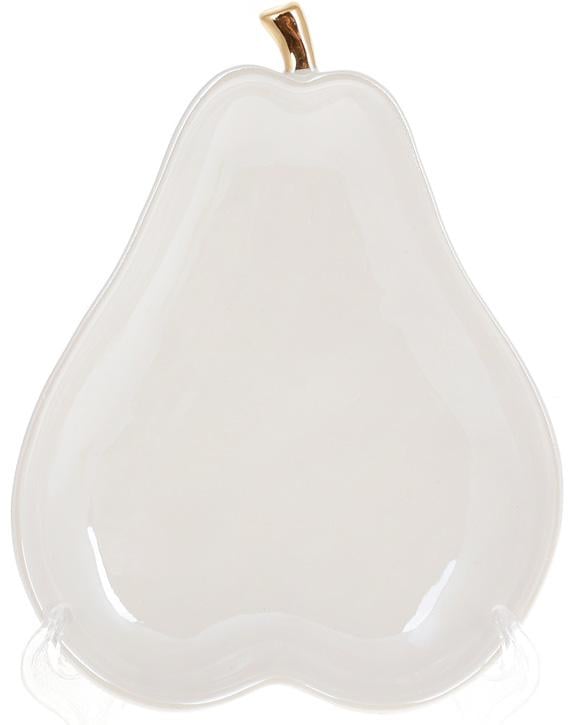 Набор блюд Груша 17х13,5х2,5 см фарфор 4 шт. Белый перламутр с золотом (BD-FG2-374)