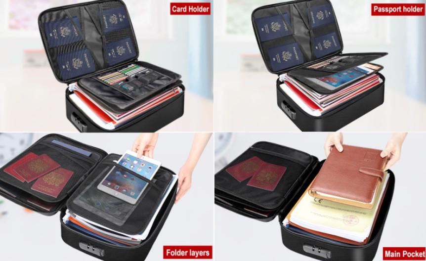 Дорожный органайзер для документов водонепроницаемый с кодовым замком А4 Черный (MX-00008937BL) - фото 6 Дорожный органайзер для документов водонепроницаемый с кодовым замком А4 Черный (MX-00008937BL) - фото 6