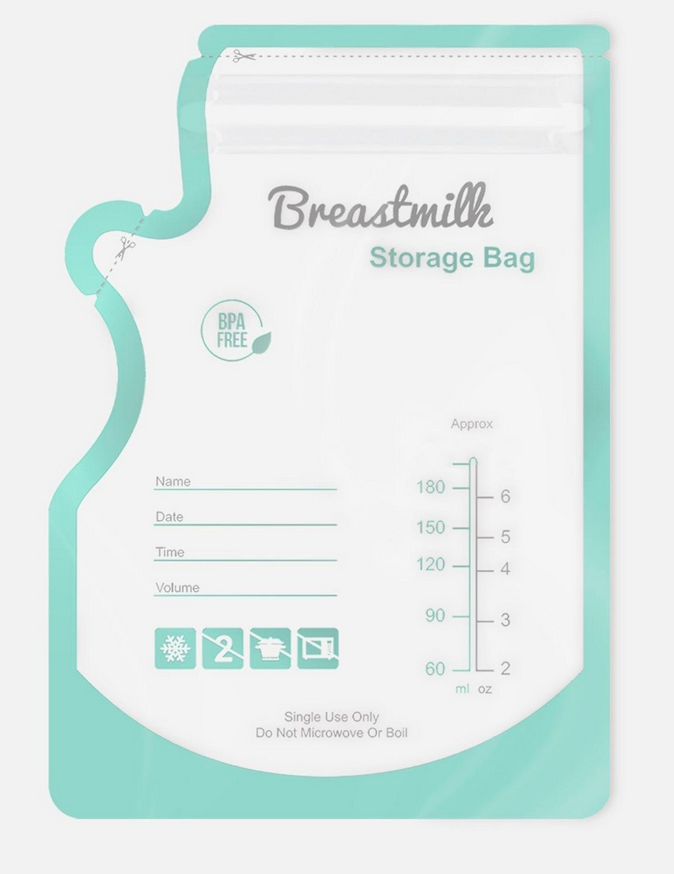 Пакеты для хранения грудного молока Swan Baby многоразовые для заморозки сцеживания 200 мл 30 шт. Зеленый