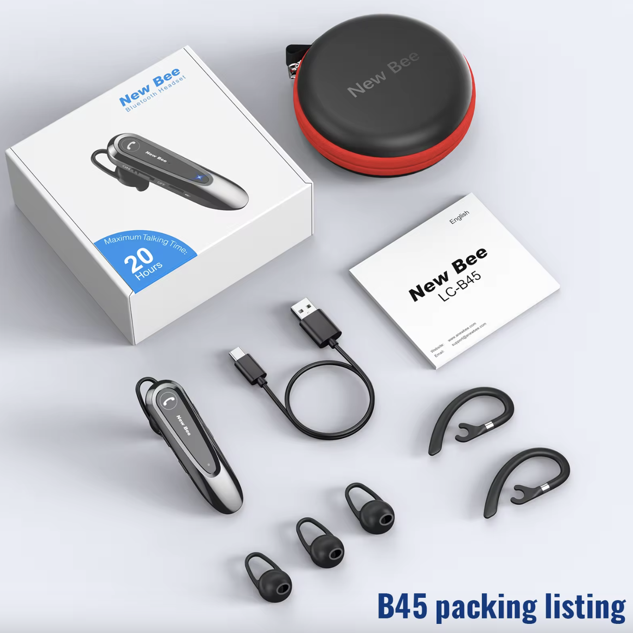 Гарнитура New Bee bluetooth LC-B45 Black (85343087) - фото 9