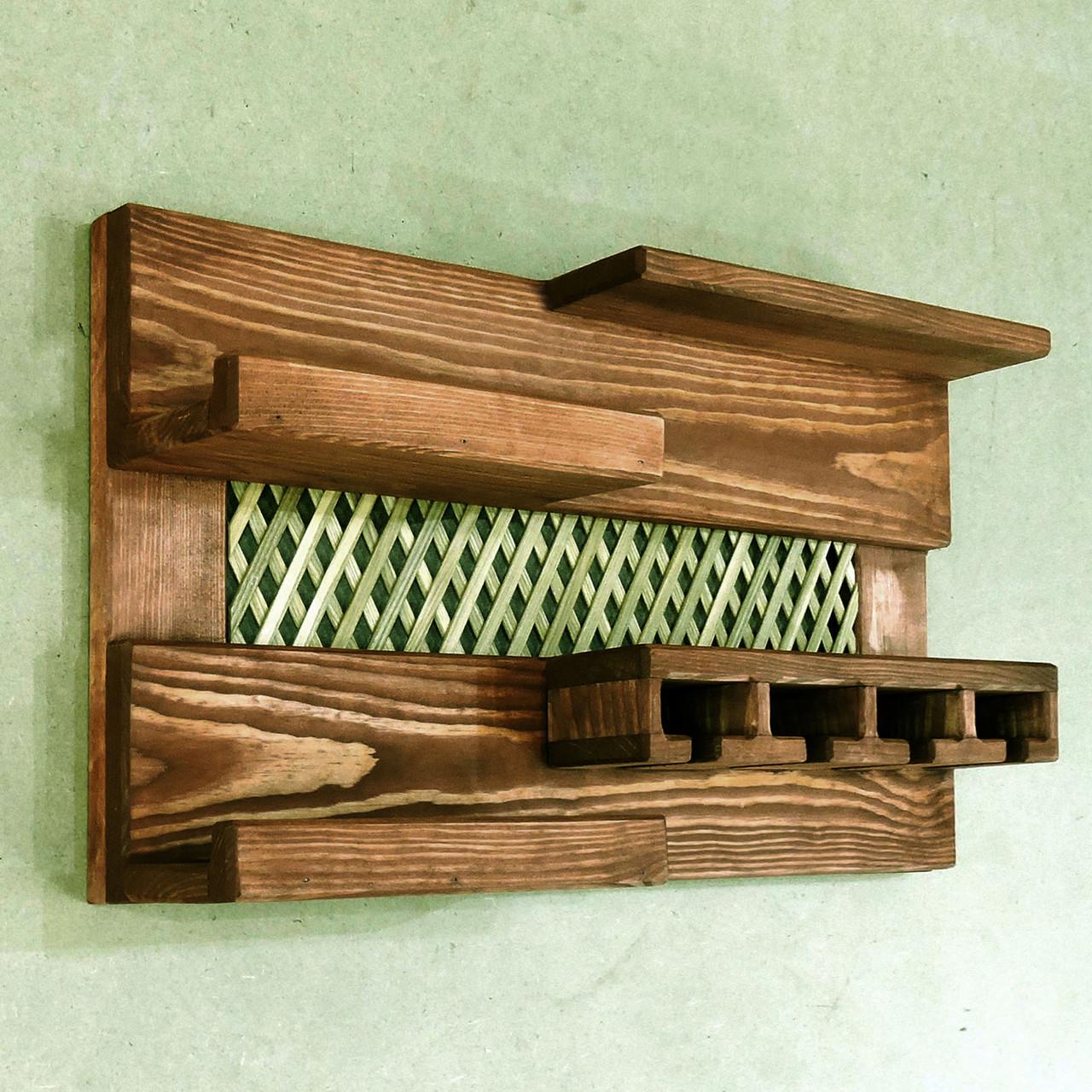 Полка для вина настенная из дерева Тояма Корица (ПНК-001233)