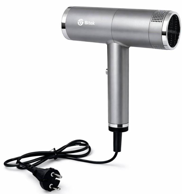 Фен для волос Bitek BT-474 с 2 насадками металлический корпус (M1009) Фен для волос Bitek BT-474 с 2 насадками металлический корпус (M1009)