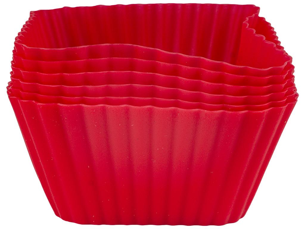 Формы для кексов силиконовые Stenson 7х7х3 см 6 шт. Красный (MMS-MH-3023) - фото 1 Формы для кексов силиконовые Stenson 7х7х3 см 6 шт. Красный (MMS-MH-3023) - фото 1