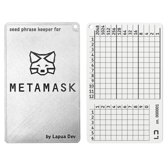 Планшет мнемонический Lapua Seed Phrase Keeper для MetaMask 12 BIP39 слов/6 PIN цифр (LSPKM/LM12+6pinBIP39)