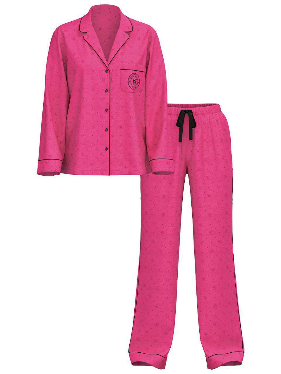 Піжама сатинова сорочка/штани Victoria's Secret Satin Dew Drop Heart Long Pajama Set Regular XXL Рожевий (26811568D) - фото 3 Піжама сатинова сорочка/штани Victoria's Secret Satin Dew Drop Heart Long Pajama Set Regular XXL Рожевий (26811568D) - фото 3