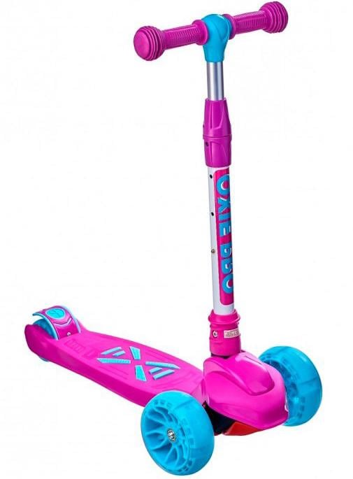 Самокат детский Maraton Macro Oxie с регулируемой ручкой и световыми колесами Розовый (ba495f1e)