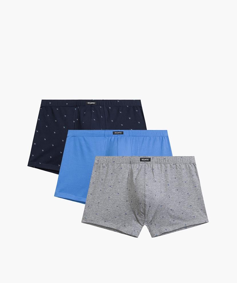 Набор трусов-боксеров мужских низкой посадки Atlantic 3MH-209 хлопковых 3 шт. M Серый меланж/Голубой/Темно-синий (2596973283) Набор трусов-боксеров мужских низкой посадки Atlantic 3MH-209 хлопковых 3 шт. M Серый меланж/Голубой/Темно-синий (2596973283)