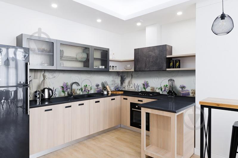 Скинали на кухню Zatarga «Сиреневая Нежность» 650х2500 мм виниловая 3Д наклейка кухонный фартук самоклеящаяся Z180456/1