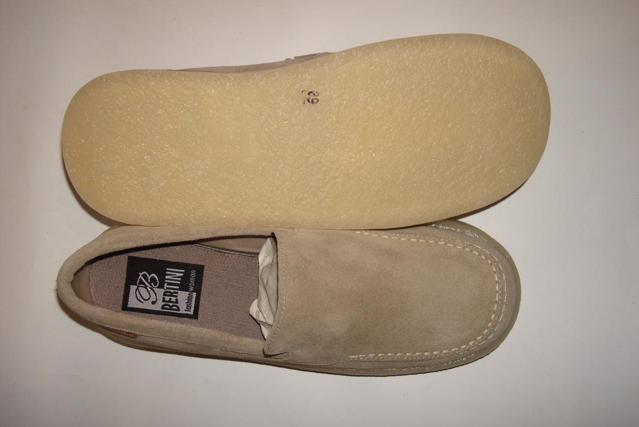 Мокасины замшевые женские Bertini р. 37 23,5 см Бежевый (2333665542) - фото 5