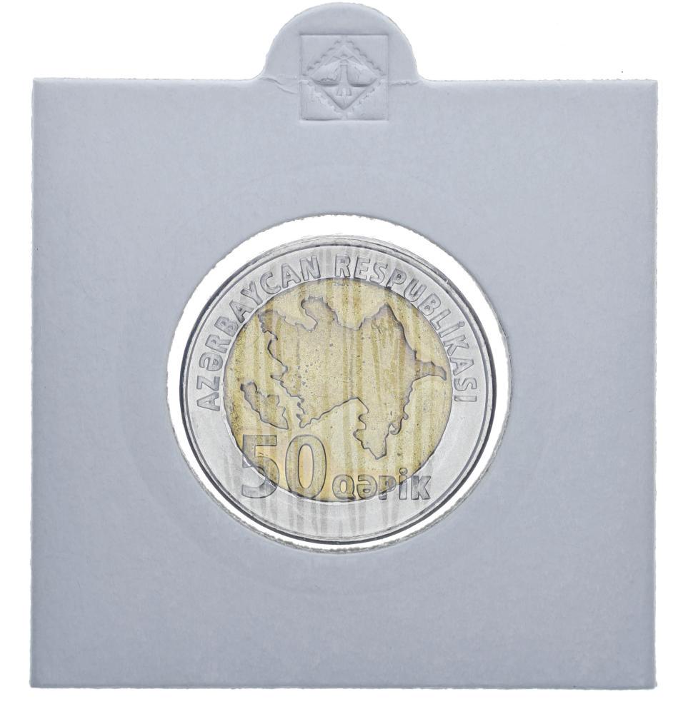 Колекційна монета Азербайджан 50 гяпік Біметал 2006 UNC Вишки (М11049)