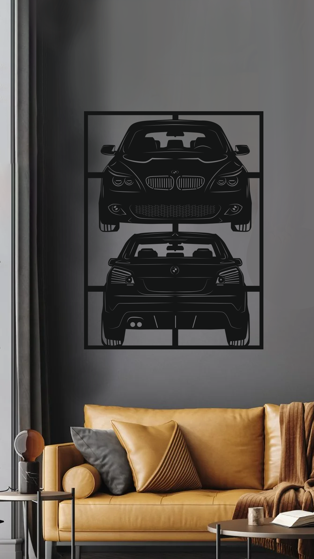 Панно з дерева на стіну Decart BMW E60 M5 без підсвічування декор для квартири дому та офісу 90х67 см