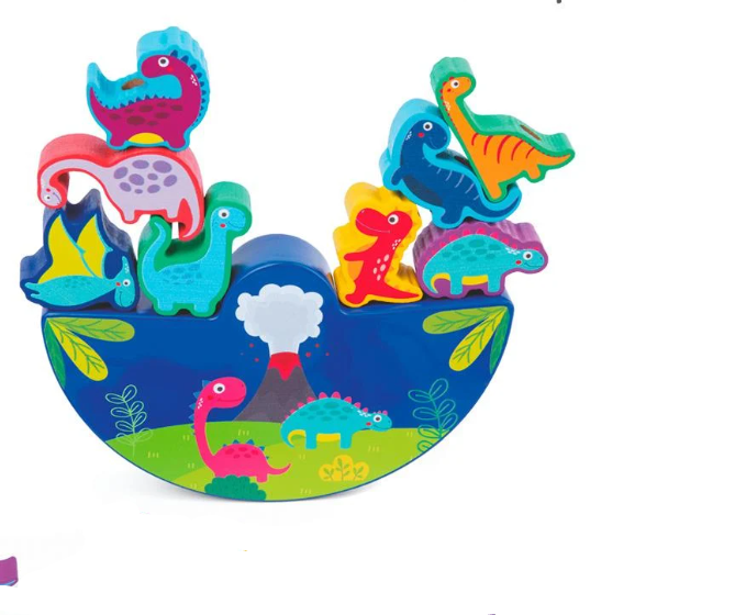 Игрушка деревянная TREE TOYS шнуровка-балансир динозавры (MD 1720)