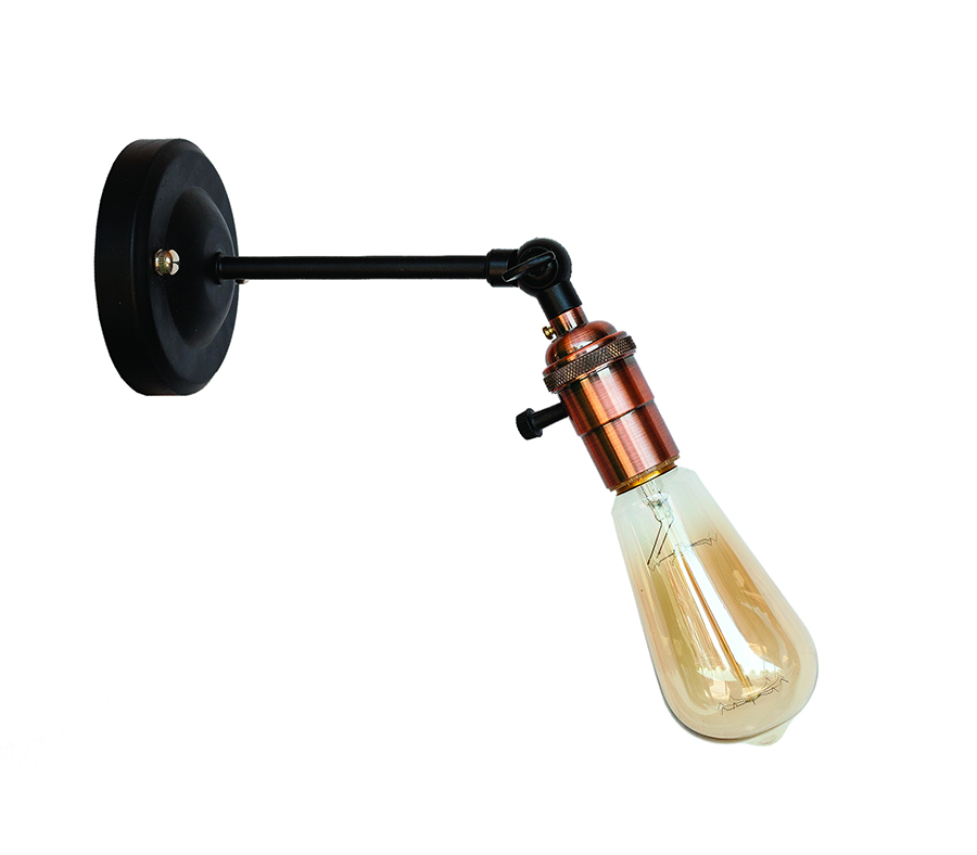 Бра Levistella Lofty удлиненное с патроном AMP19 Черный/Медный (1963530298)