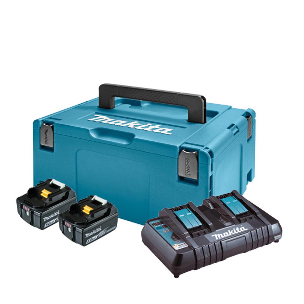 Набор аккумуляторов LXT Makita 197504-2 18 В 4 Ач 2 АКБ BL1840B зарядное устройство DC18RD та Makpac кейс (4666)