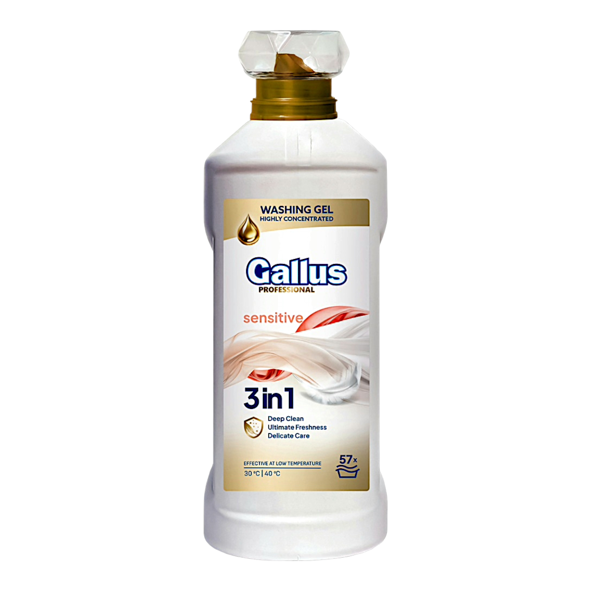 Гель для прання делікатних речей Gallus Professional Sensitive концентрат 3в1 57 прань 2 л (301350)