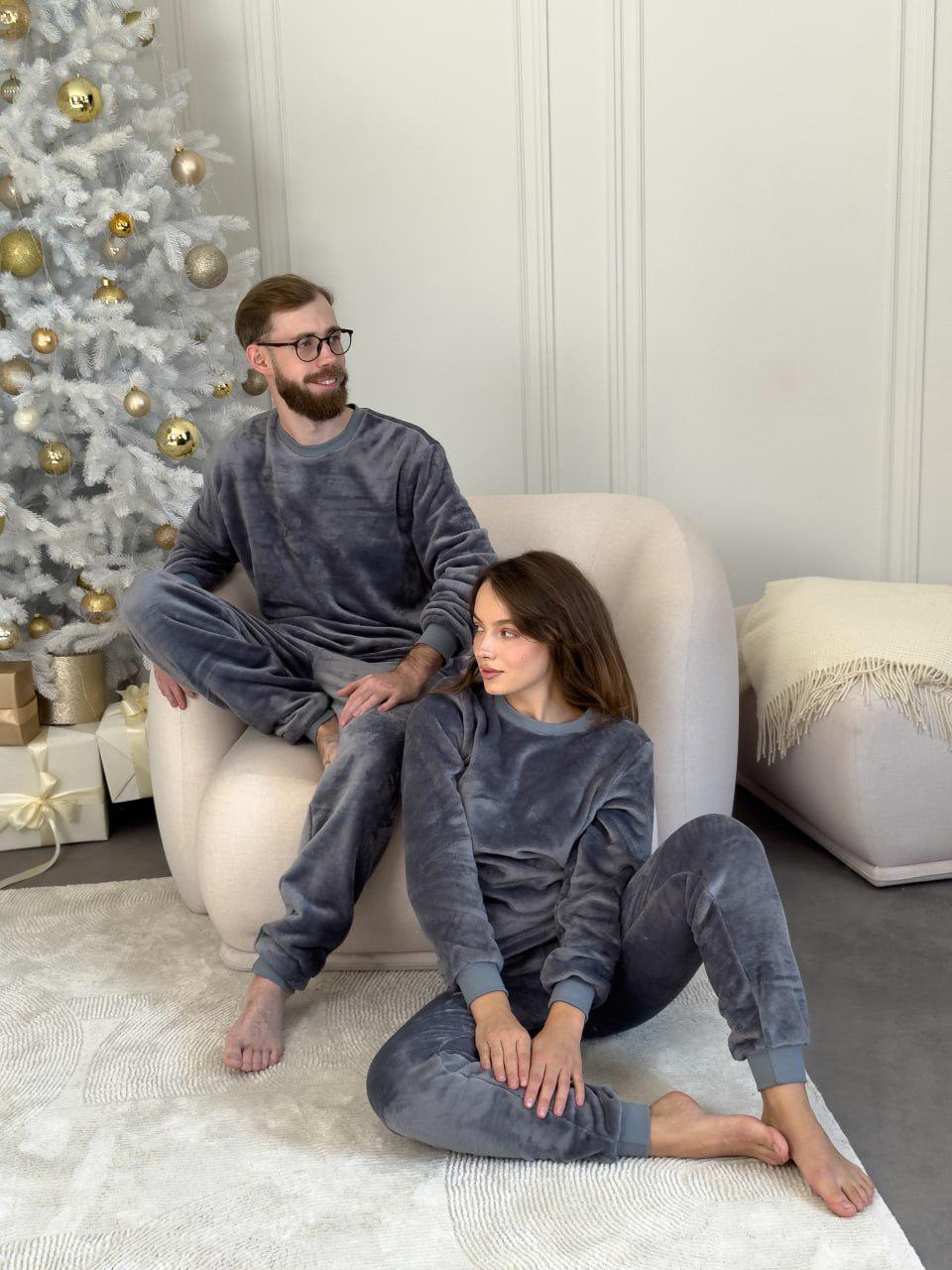 Пижамы парные мужская и женская Теплик XL Серый (VEL03031) - фото 5