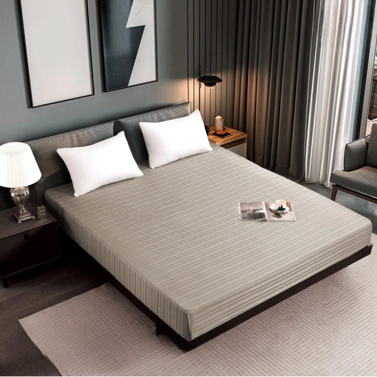 Простынь на резинке Koloco 180х200/25 см Светло-коричневый (40180)