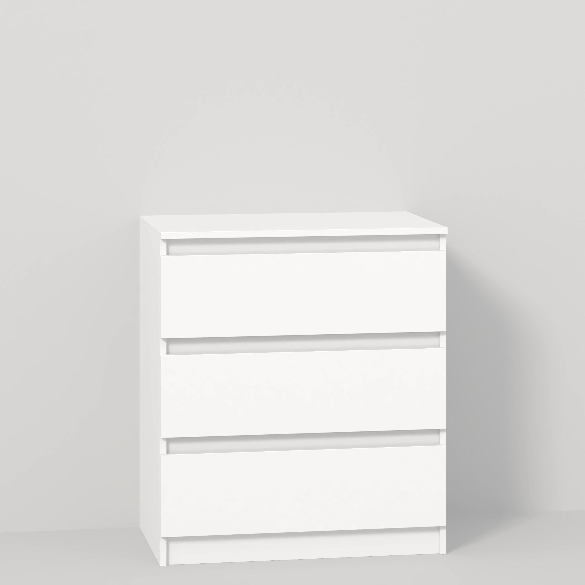 Комод на 3 ящика без ручек Line KF3 700x450x800 мм Белый - фото 2 Комод на 3 ящика без ручек Line KF3 700x450x800 мм Белый - фото 2