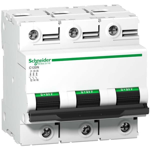 Автоматический выключатель Schneider Electric 100A 10kA 3 полюса тип D A9N18388 Acti9 С120N (12374)