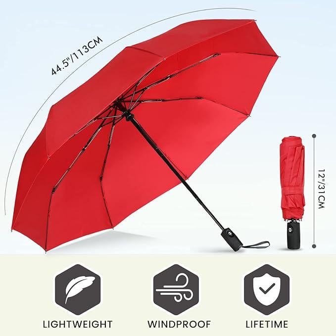 Зонт складной автомат Classic 8 спиц купол 113 см Red (30230) - фото 4 Зонт складной автомат Classic 8 спиц купол 113 см Red (30230) - фото 4