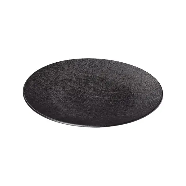 Тарілка сервірувальна для закусок та салатів та основних страв YIWU керамічна 25 см Чорний (147-107-HP-7-727) - фото 2