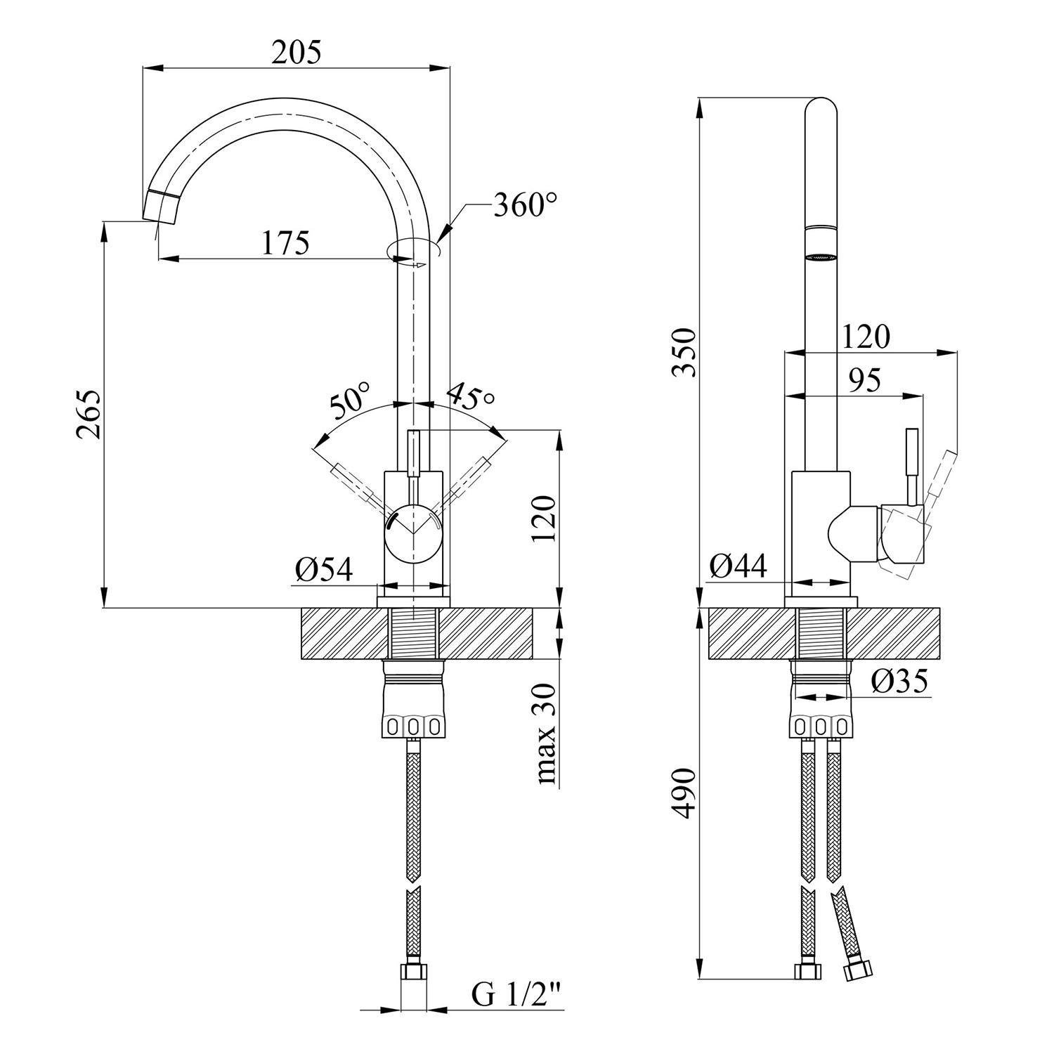 Мойка кухонная Lidz PVD коврик/дозатор/смеситель 50x50 см Черный - фото 5