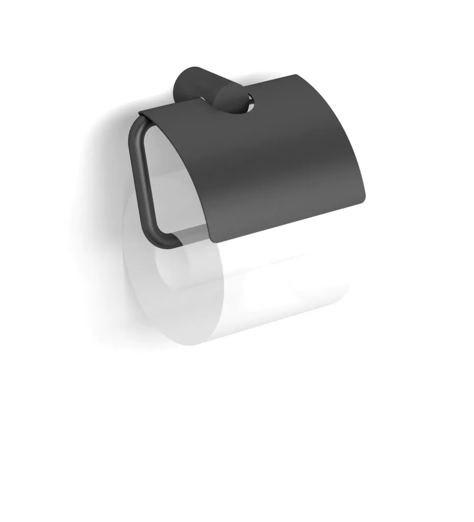 Тримач туалетного паперу Stella MEGAN matt з заслонкою 15х5х11 см Чорний