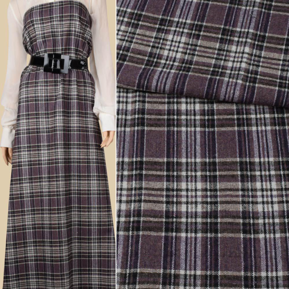 Ткань шотландка в клетку ширина 152 см Фиолетовый (11972.010) - фото 3 Ткань шотландка в клетку ширина 152 см Фиолетовый (11972.010) - фото 3