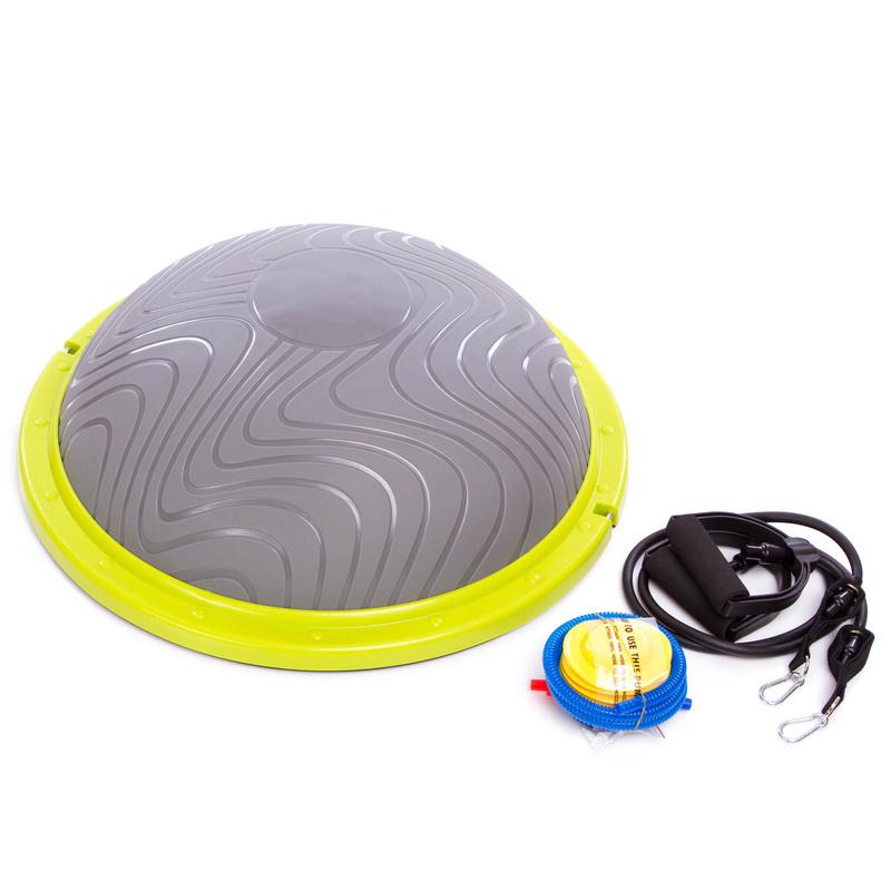 Півсфера для фітнесу з еспандерами Zelart BOSU SPOINT FI-1934 Салатовий/Сірий (DR004896) - фото 2